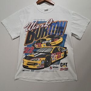 Checkered Flag Sports Nascar Shirt Ward Burton Cat Racing Mens M VTG Double Side